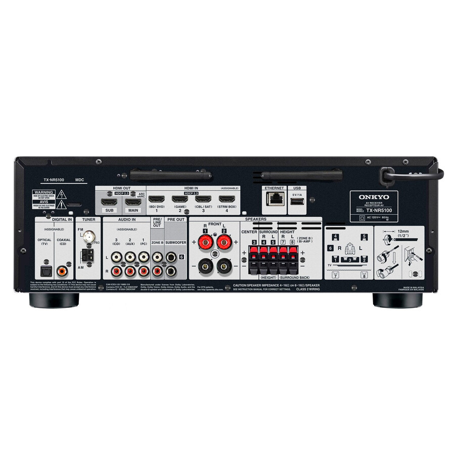 ricevitore av onkyo tx-nr5100 8k a 7.2 canali