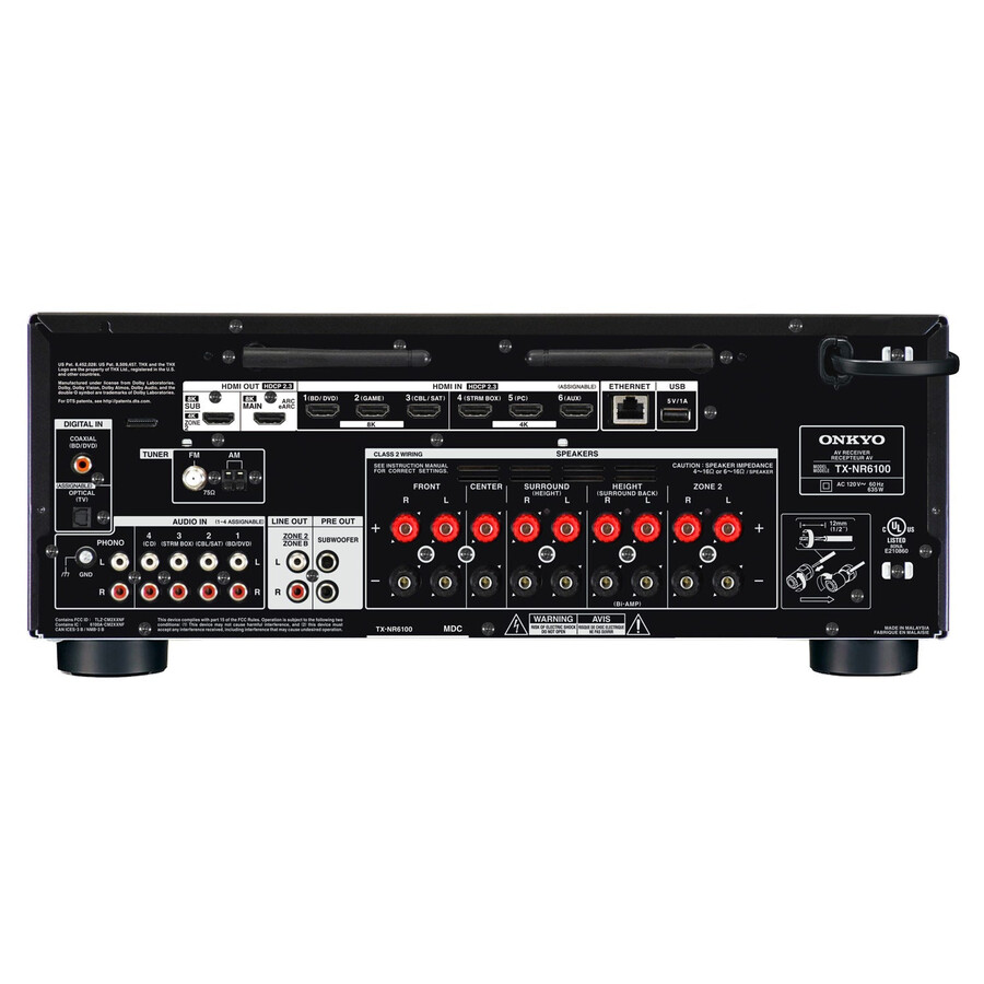ricevitore av certificato thx onkyo tx-nr6100 a 7.2 canali