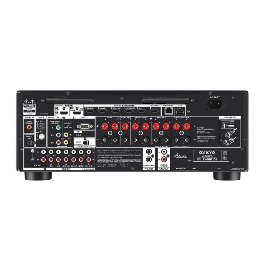 ricevitore av certificato thx onkyo tx-nr7100 a 9.2 canali