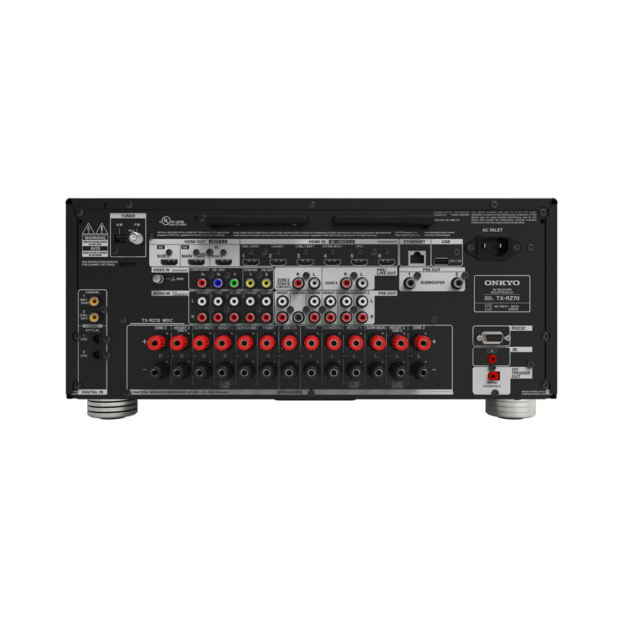 ricevitore av certificato thx onkyo tx-rz70 a 11.2 canali